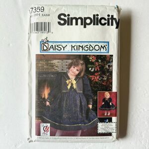 SIMPLICITY SEWING PATTERN 7359 GIRLS & DOLL DAISY KINGDOM DRESS & VEST SZ 3-6